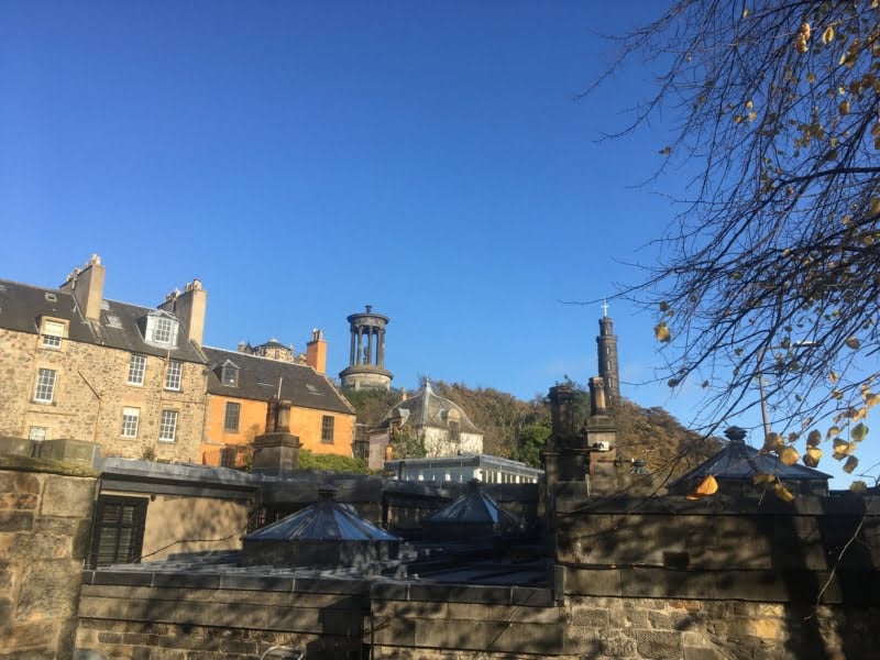 View of Calton Hill from below